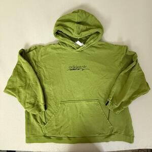 Adidas Originals Green Pullover Hoodie Trefoil Script Logo Mens 2XL